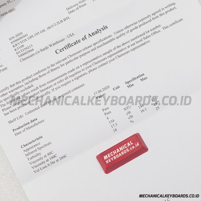 JTTOP" KRYTOX GPL-105 OIL LUBRICANT