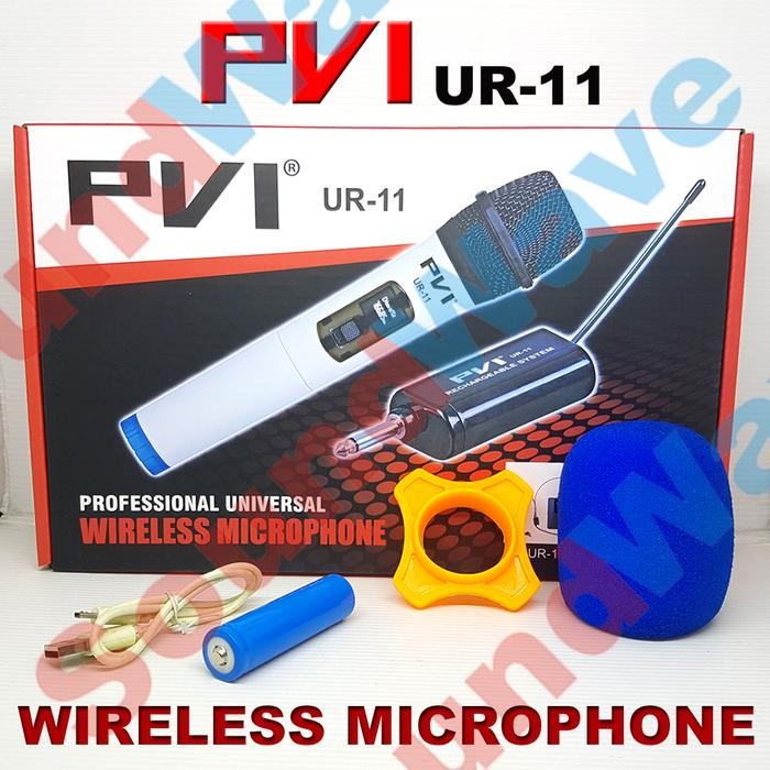 PVI UR 11 WIRELESS MICROPHONE 1 HANDHELD MIC GENGGAM MIKROFON UR11