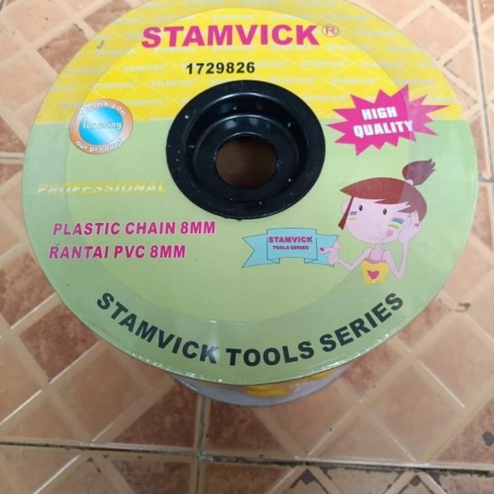 RANTAI PLASTIK STAMVICK 8MM X 30 MTR / STAMVICK RANTAI PLASTIK 1 ROL Kode 612