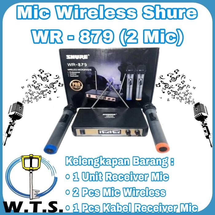 Mic Wireless Shure WR-879 (2 Mic)