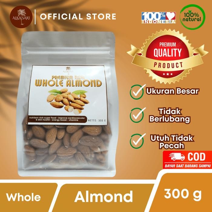 

300Gr Kacang Almond Utuh Premium Alka Sari