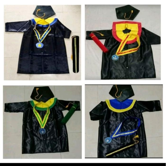 xie baju toga kostum wisuda anak PAUD TK SD SMP Dewasa Komplit