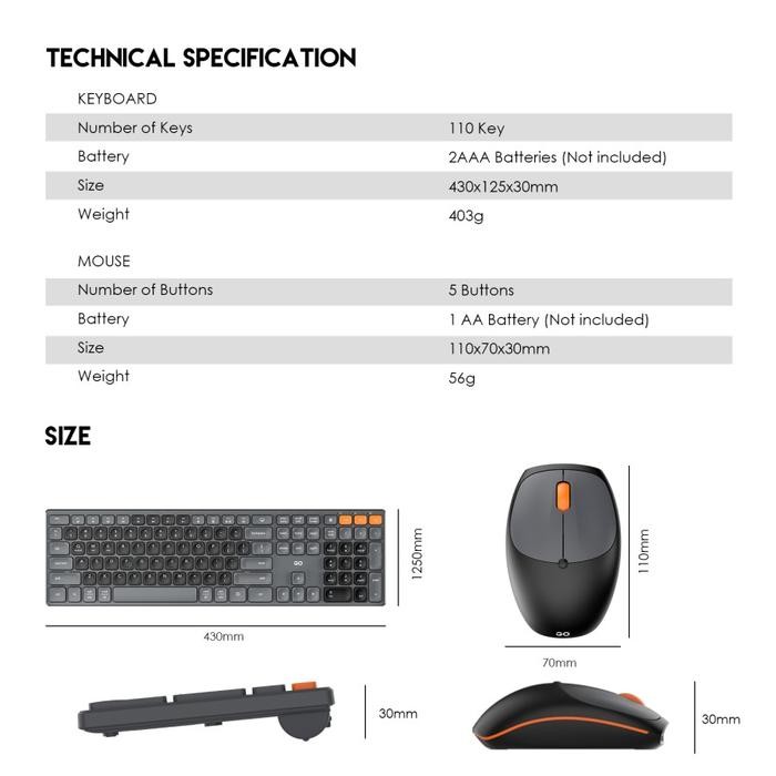[Allthebest] FANTECH GO POP WK895 COMBO WIRELESS