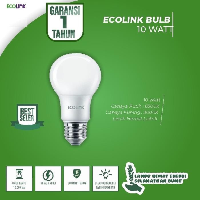 (Allthebest) Paket 6 Pcs Lampu LED Ecolink 10w 10 watt 10 w 10watt warna