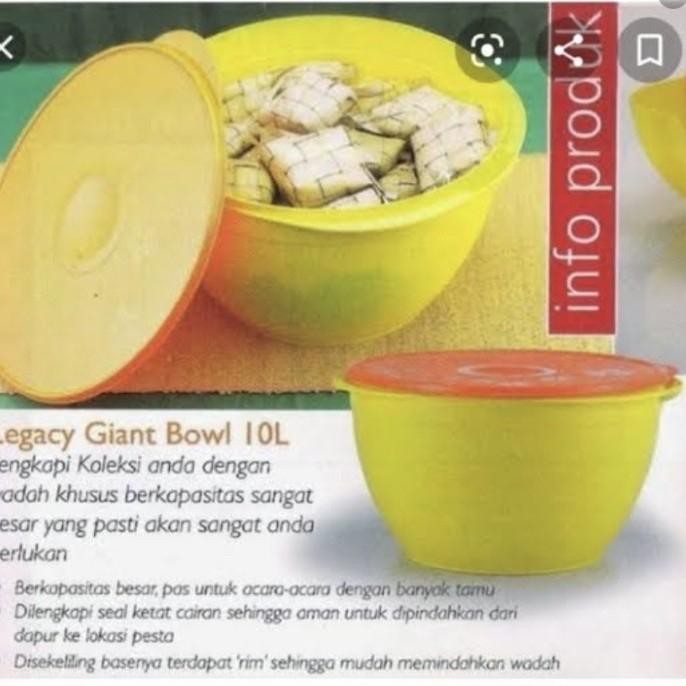Terlaris Wadah Makanan Jumbo 10 Liter Tupperware Legacy Bowl