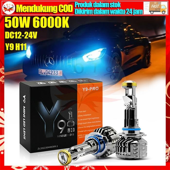 2PCS Ori H4/H11 Mini Lampu LED Headlamp Projie H4 Mini Projector Lens PJECTOR PROJIE Y9D PRO 300Watt