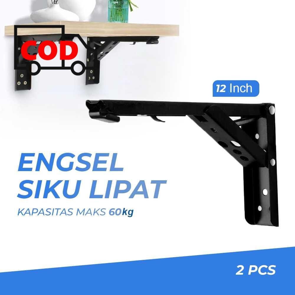 Bracket Siku Rak Dinding Lipat Stainless Steel Penyangga Ambalan Rak Dinding Besi Siku Dinding 60kg 