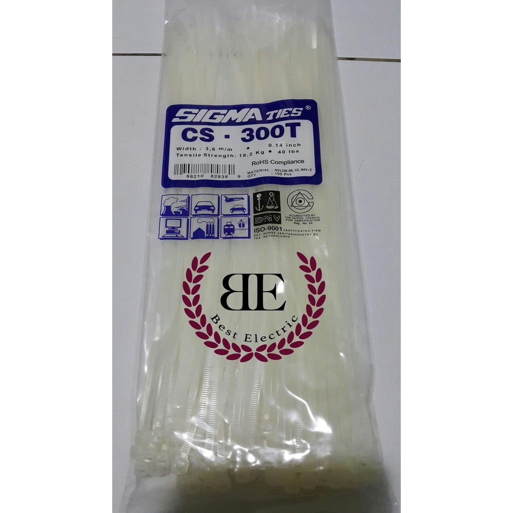 

Kabel Ties / Kabel Tis / Cable Tie CS 300 T Putih 30 cm SIGMA CS300T