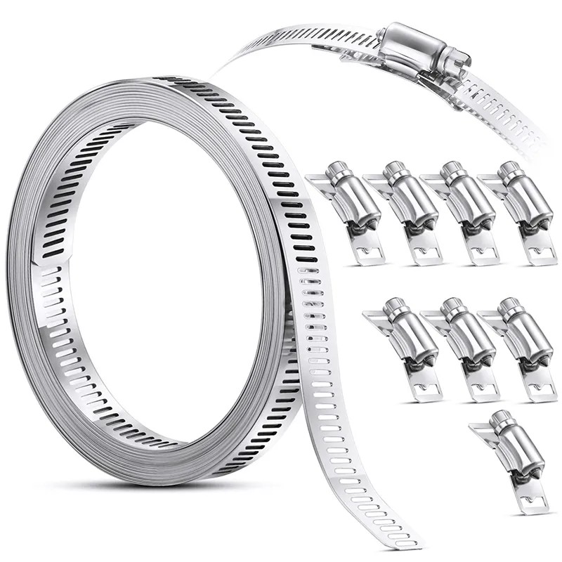 304 Stainless Steel Hose Clamp Strap with Fasteners Worm Clamp