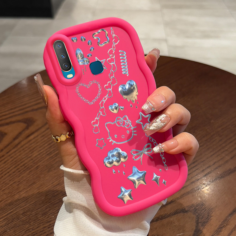 Casing Untuk VIVO Y12 Y12i Y15 Y17 Y3 Y3s 2020 Case Softcase Kesing Cinta rantai ponsel Cesing terbu