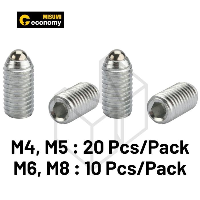 BALL PLUNGER STAINLESS STEEL, WHITE ZINC PLATE