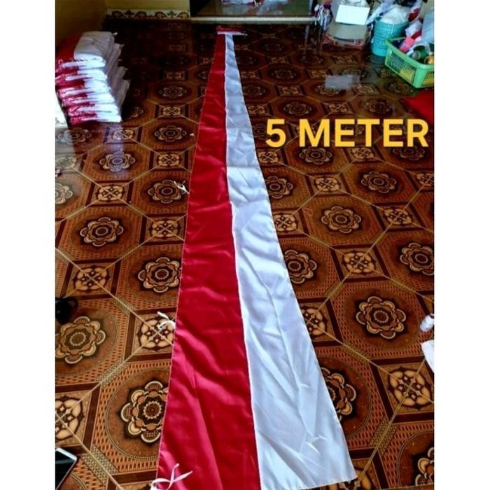 Paket Grosir 10 Pcs Umbul Umbul Merah Putih Layur 5 Meter/ 4 Meter / Bendera Umbul Umbul Merah Putih