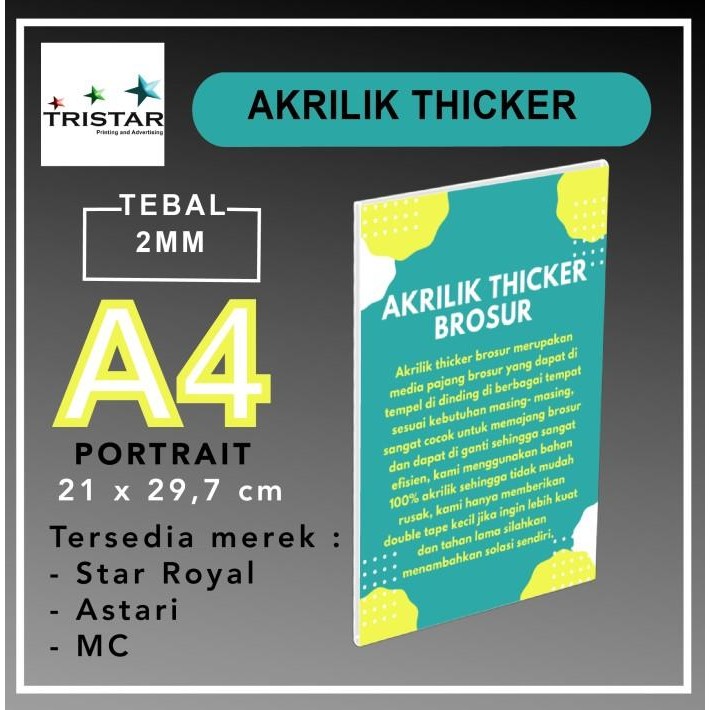 [Expert] Akrilik Thicker frame brosur dinding tempel A4