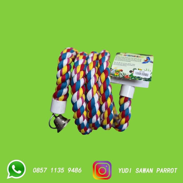 Tali Mainan Parrot Burung Macaw Afgrey Kakatua Conure Falk