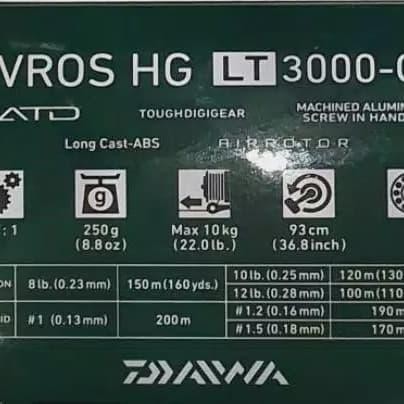 Reel Daiwa Revros Hg Lt 3000 Cxh #Gratisongkir