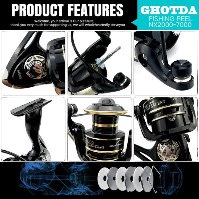 Reel Nx (Metal Grip) Series Terbaru 2000-7000 Reel Pancing Spinning Metal 5.2:1 #Gratisongkir