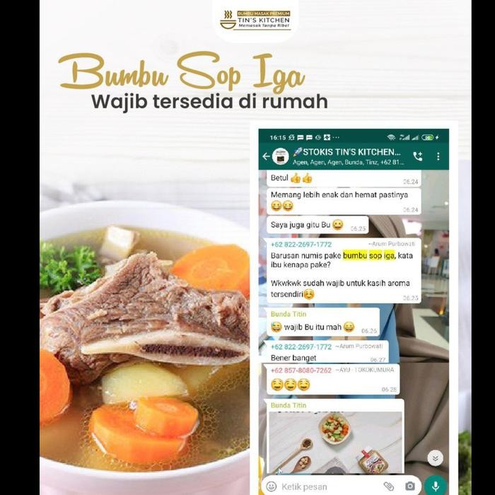

Bumbu Sop Iga Ayam Kuah Bakso Special Tins Kitchen kemasan Unyu