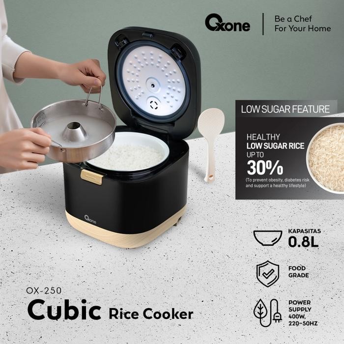 Rice Cooker Oxone OX 250 Low Sugar 5 in 1 Cubic Penanak Nasi 0,8 L Rendah Gula Low Carbo Magic Com