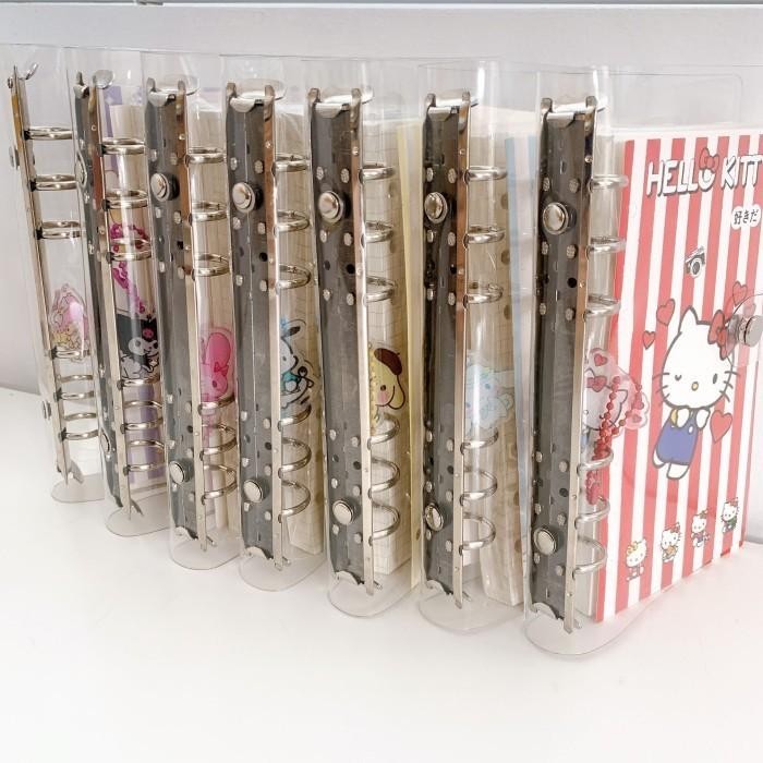 

[Logu] Binder A6 100 Lembar Kertas + Gantungan, Binder 6 Ring Sanrio Lucu, Notebook Lucu, Journaling