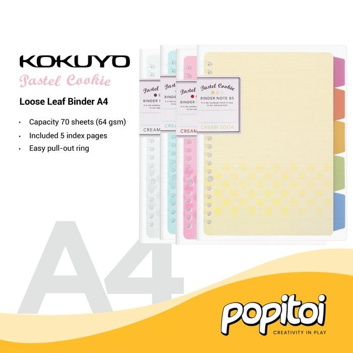

Kokuyo Pastel Cookie Loose Leaf Binder A4 Notebook Folder Kode 484