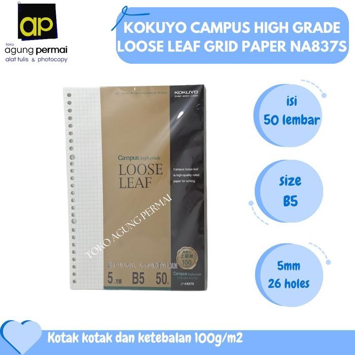 

Kokuyo Campus Loose Leaf A837S - B5 - 5Mm - 26 Holes - 50 Sheets Kode 1020