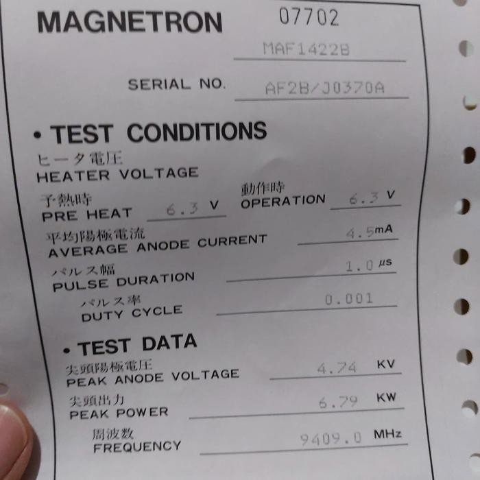 

Notebook Magnetron Jrc Maf1422B