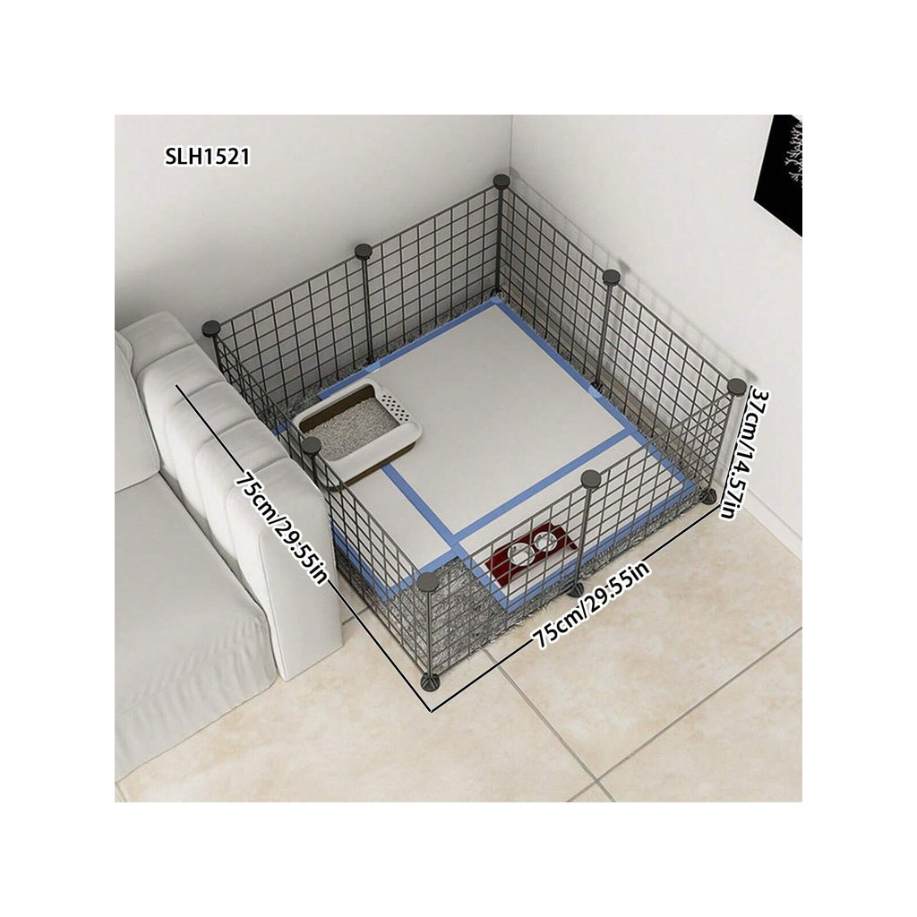 Teddy pet dog fence home indoor free assembly anti-escape fence Pomeranian dog cage black fence with