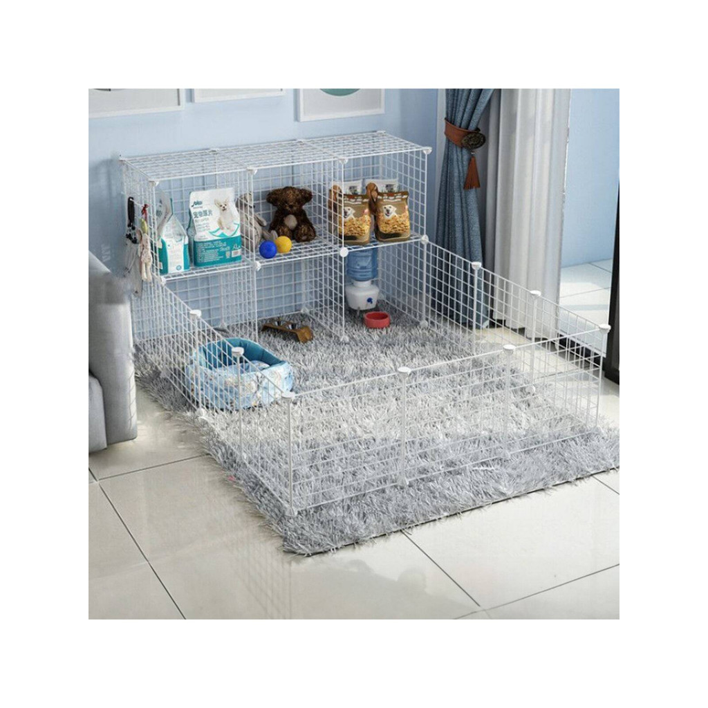 White pet fence DIY iron mesh can be freely combined cat cage dog cage hamster cage rabbit cage
