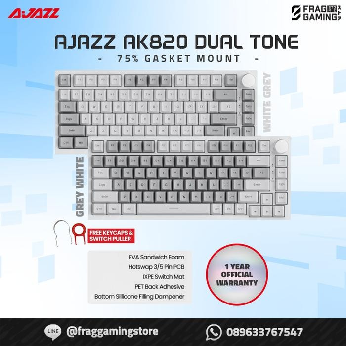 [Expert] Ajazz AK820 Dual Tone 75% Gasket Mount Mechanical Gaming Keyboard