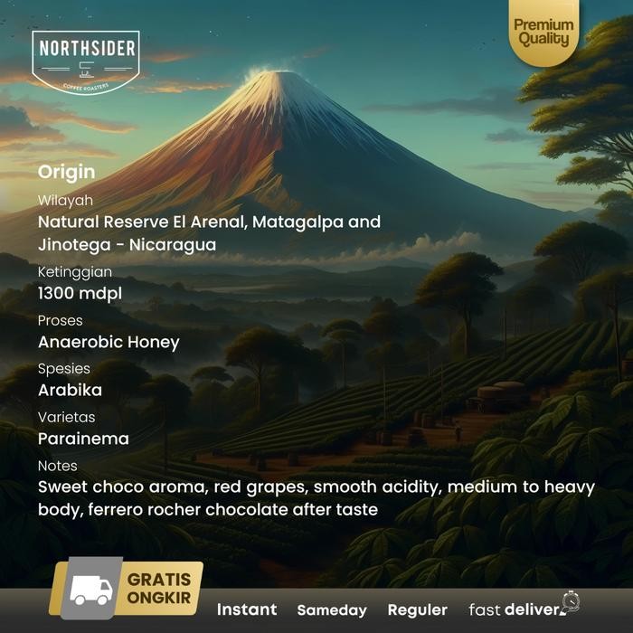 

NORTHSIDER KOPI ARABIKA NICARAGUA HOPE PARAINEMA ANAEROBIC HONEY COFFE