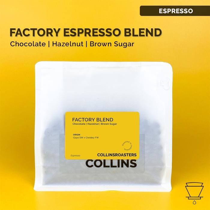 

FACTORY BLEND ESPRESSO BLEND SPECIALTY COFFEE COLLINS ROASTERS