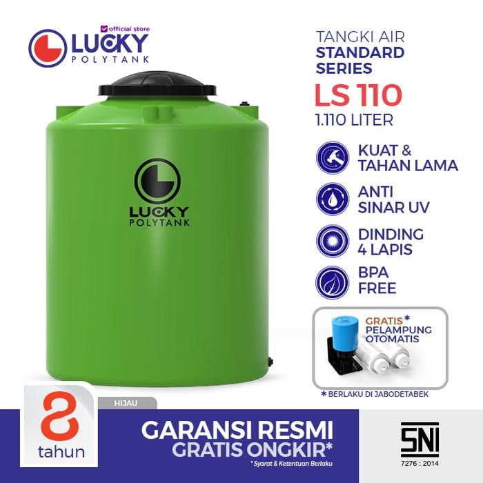 Terlaris Toren Lucky Polytank Standard 1000 Liter Tangki Air Tandon Air Ls110 Camping