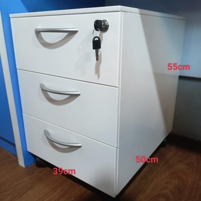 Nakas Drawer Cabinet Lemari Besi Serbaguna 3 Susun Chantech Ada Roda