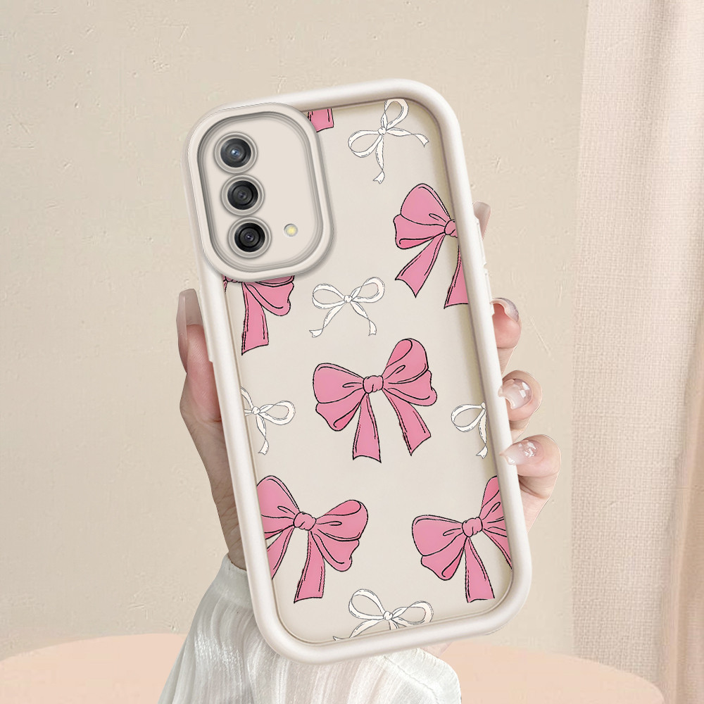 OPPO A74 A95 4G Softcase Hp Kesing Casing Soft Phone Case Kartun Cute Pink Bow 0022 TY SS15