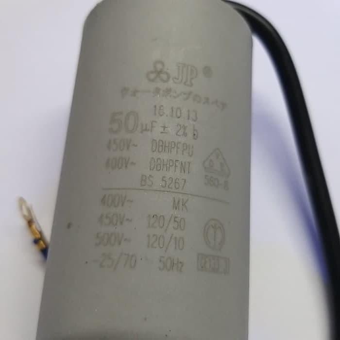 Elektrik Kapasitor 50 Mf Uf Jp Bulat Kabel 450 Volt Vac Capacitor