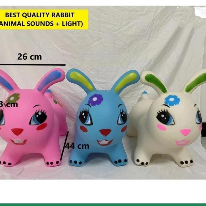 Mainan anak Kelinci Karet kuda kudaan Karet Kelinci Karet Kelinci Animal Jumping nyala suara hewan