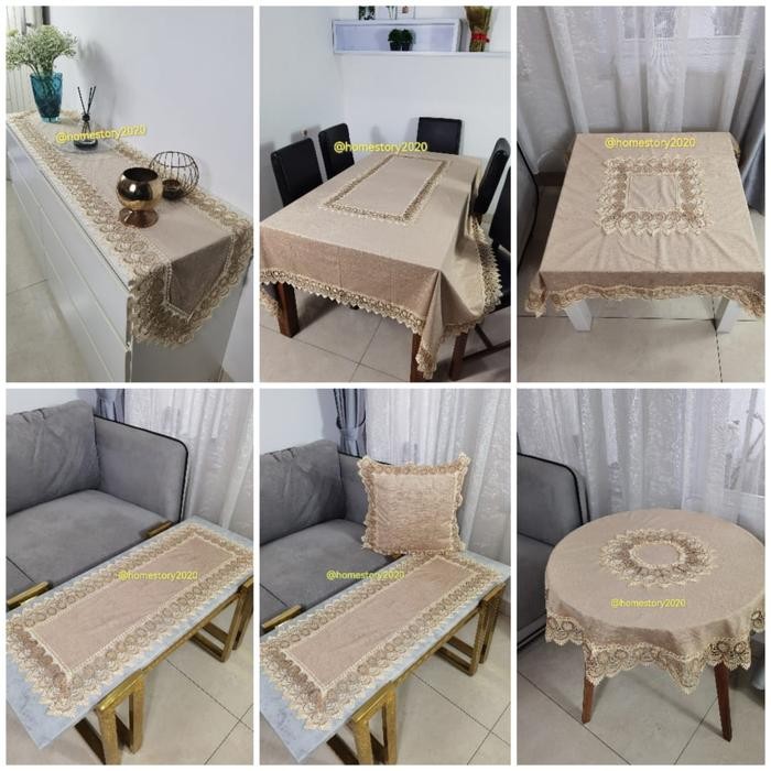 taplak meja tamu kotak bulat taplak meja makan sarung bantal kursi