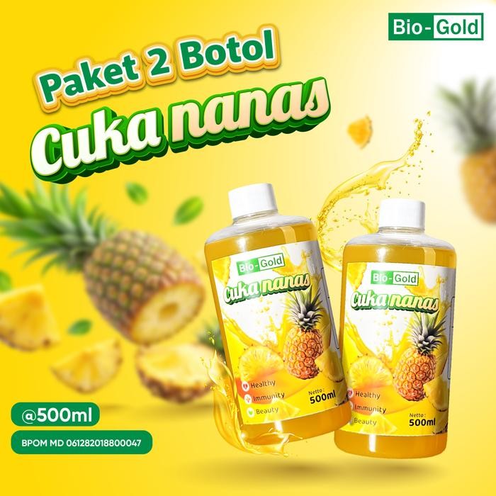 

New Paket 2 Botol Bio Gold - Cuka Nanas Fermentasi Alami Turunkan Kadar Gula Darah Cuka Nanas 500 ml