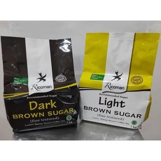 

PREMIUM Ricoman Dark/Light Brown Sugar Gula Bubuk Castor Caster Kastor Halus 1 Kg
