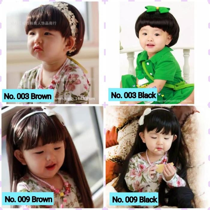 Wig Rambut Palsu Anak Perempuan / Rambut Palsu Anak Pendek Lurus