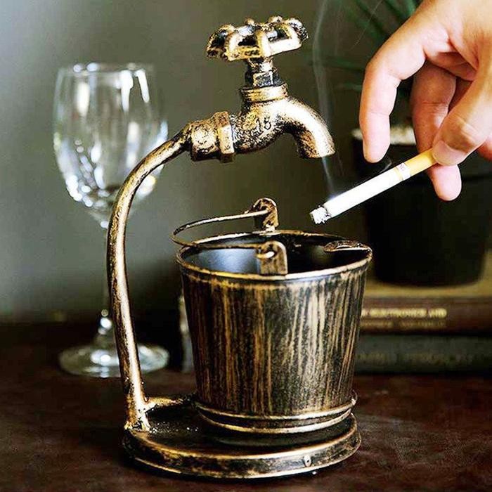 TERLARIS Triple W Iron Ashtray Classic Asbak Rokok Unik Dekorasi Meja Premium