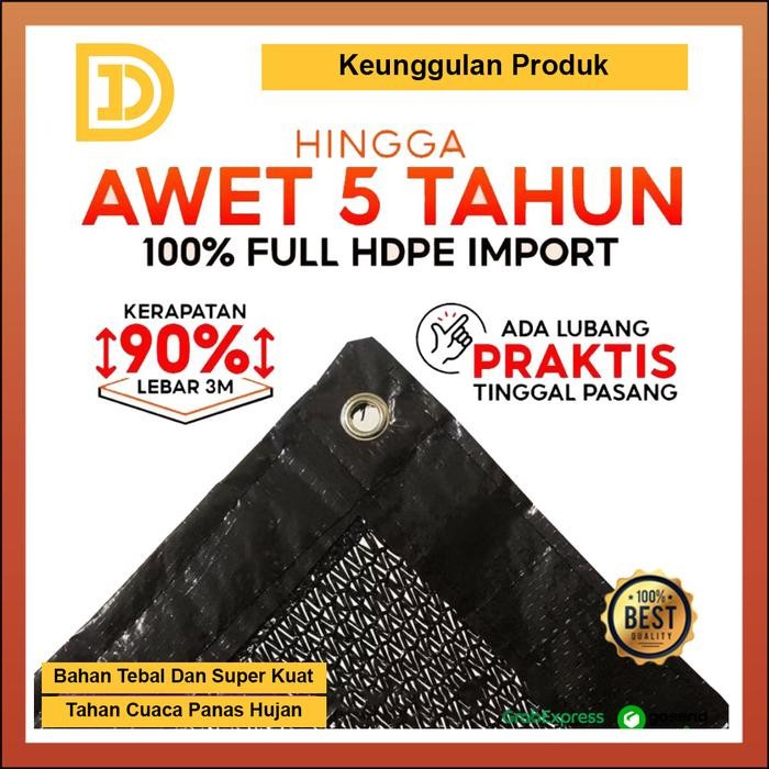 Paranet Grade A 95 Persen Anti Panas Hujan Anti Uv Jaring Paranet Nylon 95 Jahit List Ring Terpal