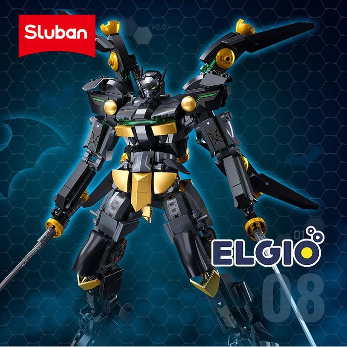 Sluban Bricks Robot Mecha Black Bat Hero B1052