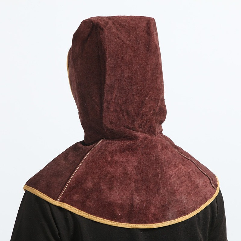 Cowhide Welding Cap Head Wearing Shawl Welding Cap Protective Mask Leather Welding Hood Helmet Mask