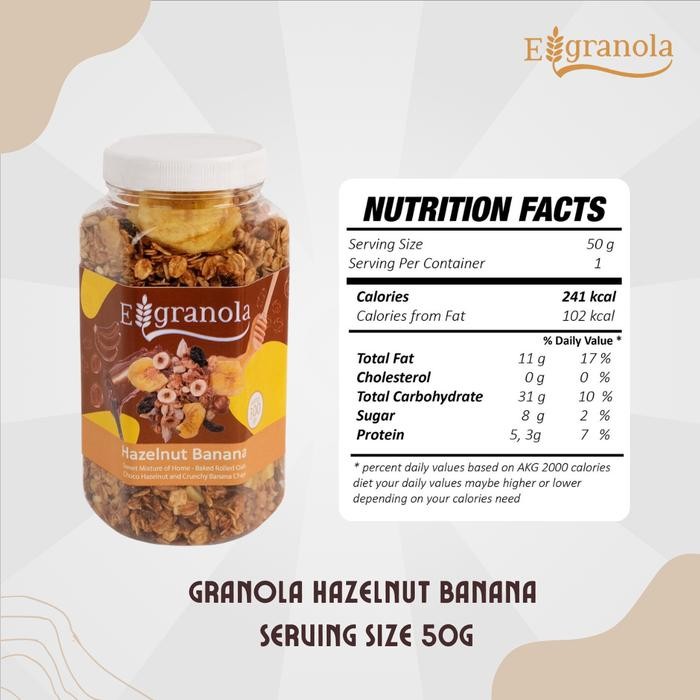 

El Granola Hazelnut Banana / Healthy Snack / Sereal