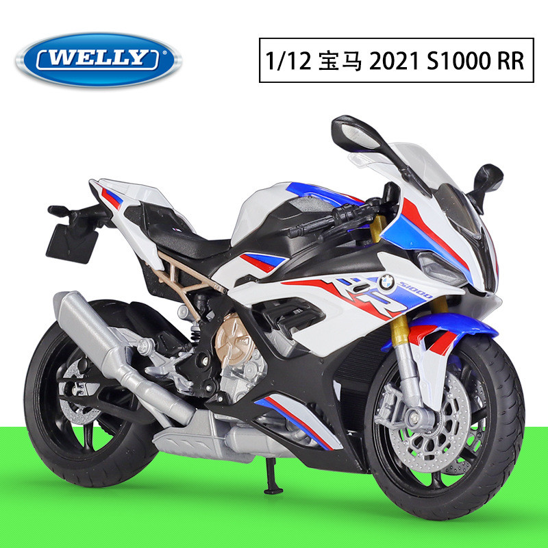 Welly 1:12 Bmw 2021 Bmw S1000Rr Heavy Motorcycle Alloy Model Toy Gift For Desk Decoration