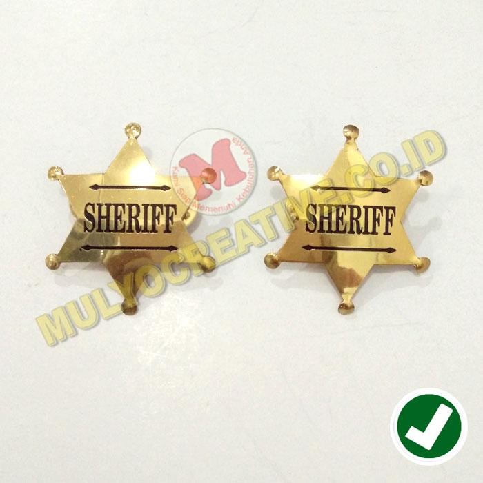 

Lencana Bintang Pin Logo Sherif 4x3.5cm Pin Sherif Bahan Kuningan PREMIUM