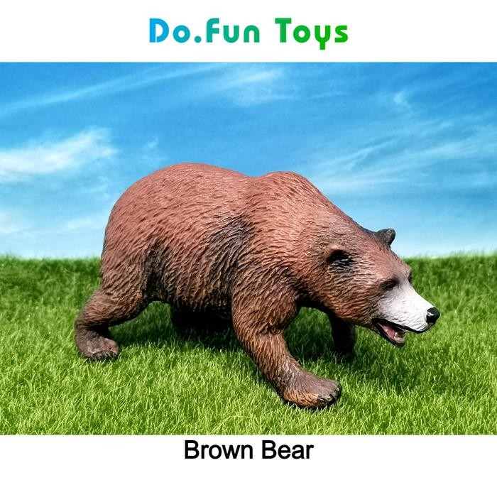 Brown Bear Animal Figure/ Miniatur Mainan Binatang Beruang Cokelat