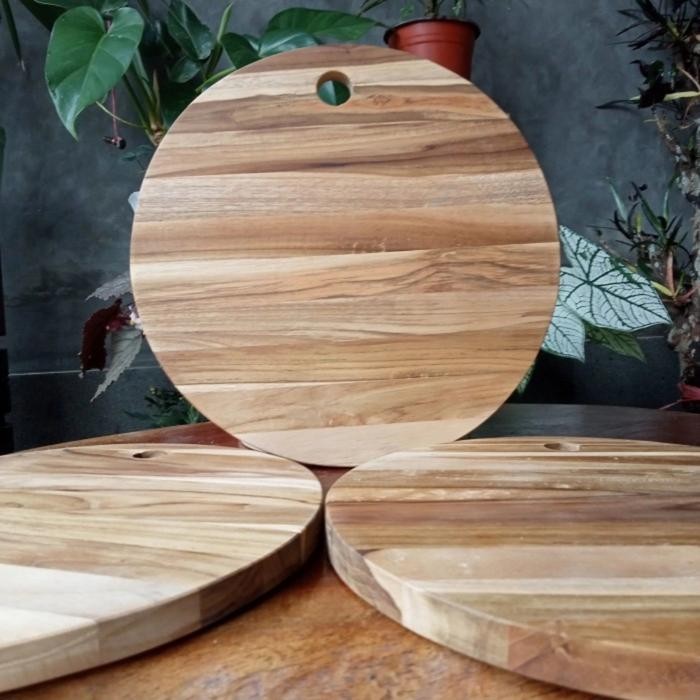 Talenan Kayu Bulat Bundar Tebal Ukuran Besar / Cutting Board