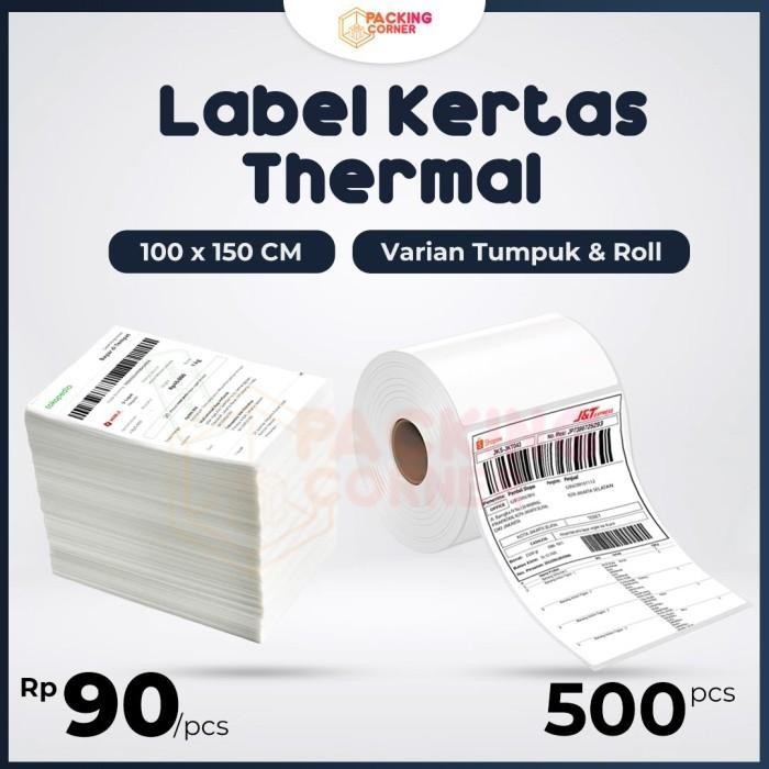 

Kertas Sticker Thermal Label Resi Ekspedisi 500 Pcs 100X150 10X15 Cm